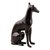 Aluminum statuette, 'Watch Dog' - Hand Made Black Aluminum Dog Statuette