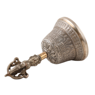 Campana de bronce - Campana de latón decorativa hecha a mano de la India