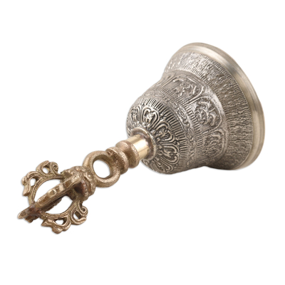 Hand cast brass bell, 'Ring Theory' - Artisan Crafted Decorative Brass Bell from India