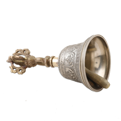 Dekorative Glocke aus Messing - Kunsthandwerklich gefertigte dekorative Messingglocke aus Indien