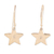 Cubic zirconia dangle earrings, 'Winter Star' - Indian Cubic Zirconia Dangle Earrings with Star Motif