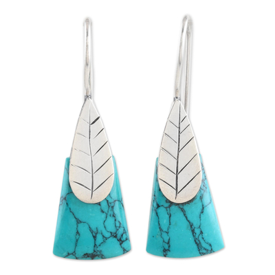 Ohrringe aus Sterlingsilber - Von Hand gefertigte Ohrringe mit Blattmotiv