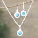Sterling silver jewelry set, 'Sing-Along' - Sterling Silver Earrings and Pendant Necklace Set