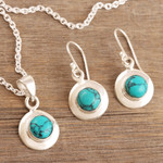 Sterling silver jewelry set, 'Sing-Along' - Sterling Silver Earrings and Pendant Necklace Set