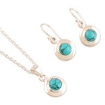 Sterling silver jewelry set, 'Sing-Along' - Sterling Silver Earrings and Pendant Necklace Set