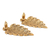 Aluminum incense holders, 'Golden Buddha' (pair) - Aluminum Leaf-Shaped Incense Holders (Pair)