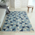 Hand-woven wool area rug, 'Blue Triangle' (4 x 6) - Blue Wool Area Rug with Cotton Warp (4 x 6)