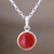 Carnelian pendant necklace, 'Swing Low in Orange' - Hand Made Carnelian and Sterling Silver Pendant Necklace (image 2) thumbail