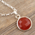 Carnelian pendant necklace, 'Swing Low in Orange' - Hand Made Carnelian and Sterling Silver Pendant Necklace (image 2b) thumbail