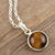 Tiger's eye pendant necklace, 'Swing Low in Brown' - Indian Tiger's Eye and Sterling Silver Pendant Necklace (image 2b) thumbail