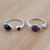 Multi-gemstone wrap rings, 'Magic Elixir' (pair) - Handmade Amethyst and Black Onyx Wrap Rings (Pair) (image 2b) thumbail