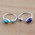 Lapis lazuli wrap rings, 'Back in Blue' (pair) - Sterling Silver and Gemstone Wrap Rings from India (Pair) (image 2) thumbail
