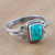Sterling silver single stone ring, 'Free Will' - Artisan Crafted Sterling Silver Single Stone Ring (image 2b) thumbail