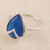 Anillo de ónix con una sola piedra - Anillo de plata de ley y ónix azul con una sola piedra