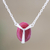 Ruby pendant necklace, 'Air Kiss in Pink' - Hand Crafted Ruby and Sterling Silver Pendant Necklace