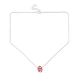 Ruby pendant necklace, 'Air Kiss in Pink' - Hand Crafted Ruby and Sterling Silver Pendant Necklace