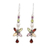 Multi-gemstone dangle earrings, 'Dazzling Flora' - Multi-Gemstone Sterling Silver Dangle Earrings from India