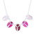 Ruby and rose quartz pendant necklace, 'Shades of Pink' - Indian Ruby and Rose Quartz Pendant Necklace