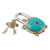 Brass lock and key set, 'Playing Safe' (3 pieces) - Brass Lock and Key Set with Turtle Motif (3 Pieces)