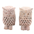 Soapstone tealight candle holders, 'Owl's Light' (pair) - Tealight Candle Holders with Owl Motif (Pair) thumbail