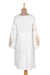 Embroidered cotton midi dress, 'Spring Sonata' - Artisan Embroidered Cotton Dress