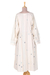 Cotton dress, 'Dancing Stars' - Ecru Printed Cotton Dress with Pockets and V-Neckline