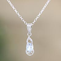 Blue topaz pendant necklace, 'Into the Mystic' - Blue Topaz Pendant Necklace from India