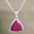 Ruby pendant necklace, 'Illuminated in Love' - Artisan Crafted Ruby and Sterling Silver Pendant Necklace (image 2) thumbail