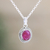 Ruby pendant necklace, 'Pink Halo' - Handcrafted Ruby and Sterling Silver Pendant Necklace (image 2) thumbail