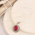 Ruby pendant necklace, 'Pink Halo' - Handcrafted Ruby and Sterling Silver Pendant Necklace (image 2b) thumbail