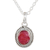 Ruby pendant necklace, 'Pink Halo' - Handcrafted Ruby and Sterling Silver Pendant Necklace (image 2d) thumbail