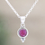 Ruby pendant necklace, 'Air Bubble in Pink' - Hand Crafted Ruby and Sterling Silver Pendant Necklace (image 2) thumbail