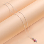 Ruby pendant necklace, 'Air Bubble in Pink' - Hand Crafted Ruby and Sterling Silver Pendant Necklace