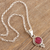 Ruby pendant necklace, 'Air Bubble in Pink' - Hand Crafted Ruby and Sterling Silver Pendant Necklace (image 2b) thumbail