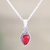 Ruby pendant necklace, 'Pink Rain' - Hand Made Ruby and Sterling Silver Pendant Necklace (image 2) thumbail