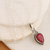Ruby pendant necklace, 'Pink Rain' - Hand Made Ruby and Sterling Silver Pendant Necklace (image 2b) thumbail