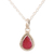 Ruby pendant necklace, 'Halo Effect in Pink' - Handmade Ruby and Sterling Silver Pendant Necklace (image 2a) thumbail