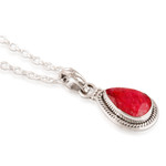 Ruby pendant necklace, 'Captivating' - Handmade Ruby and Sterling Silver Pendant Necklace