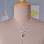 Ruby pendant necklace, 'Captivating' - Handmade Ruby and Sterling Silver Pendant Necklace