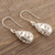 Sterling silver dangle earrings, 'Burst Open' - Hand Crafted Sterling Silver Dangle Earrings