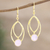 Gold-plated rose quartz dangle earrings, 'Private Eyes' - Hand Crafted Gold-Plated Rose Quartz Dangle Earrings (image 2) thumbail