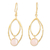 Gold-plated rose quartz dangle earrings, 'Private Eyes' - Hand Crafted Gold-Plated Rose Quartz Dangle Earrings thumbail