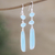 Chalcedony dangle earrings, 'Rise Above' - Handmade Chalcedony and Sterling Silver Dangle Earrings (image 2) thumbail