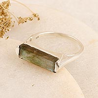 Handcrafted Labradorite and Sterling Silver Cocktail Ring,'Celestial City'