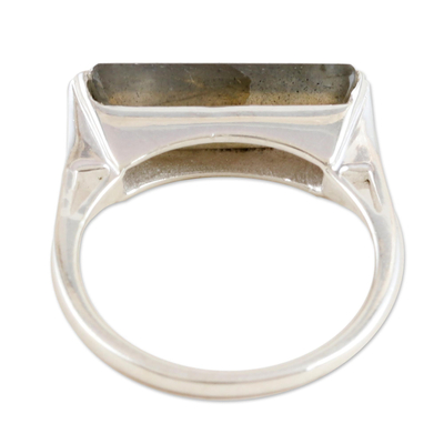 Labradorite cocktail ring, 'Celestial City' - Handcrafted Labradorite and Sterling Silver Cocktail Ring