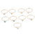 Gemstone stacking rings, ' Heart's Content' (set of 9) - Blue Topaz and Cultured Pearl Stacking Rings (Set of 9) (image 2d) thumbail