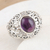 Amethyst domed ring, 'Psychic Force' - Hand Made Amethyst and Sterling Silver Domed Ring (image 2) thumbail