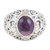 Amethyst domed ring, 'Psychic Force' - Hand Made Amethyst and Sterling Silver Domed Ring thumbail