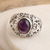 Amethyst domed ring, 'Psychic Force' - Hand Made Amethyst and Sterling Silver Domed Ring (image 2b) thumbail