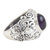 Amethyst domed ring, 'Psychic Force' - Hand Made Amethyst and Sterling Silver Domed Ring (image 2c) thumbail